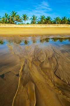 BR-LA-21 Designs In The Sand, Beach At Mogiqucaba, Bahia, Brazil