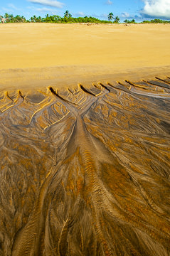 BR-LA-28 Designs In The Sand, Beach At Mogiqucaba, Bahia, Brazil