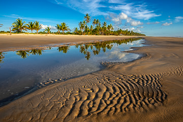 LE-BR-LA-117&nbsp;&nbsp;&nbsp;&nbsp;&nbsp;&nbsp;&nbsp;&nbsp; Reflections At The Beach, Praia De Mogiquiçaba, Southern Coast Of Bahia, Brazil